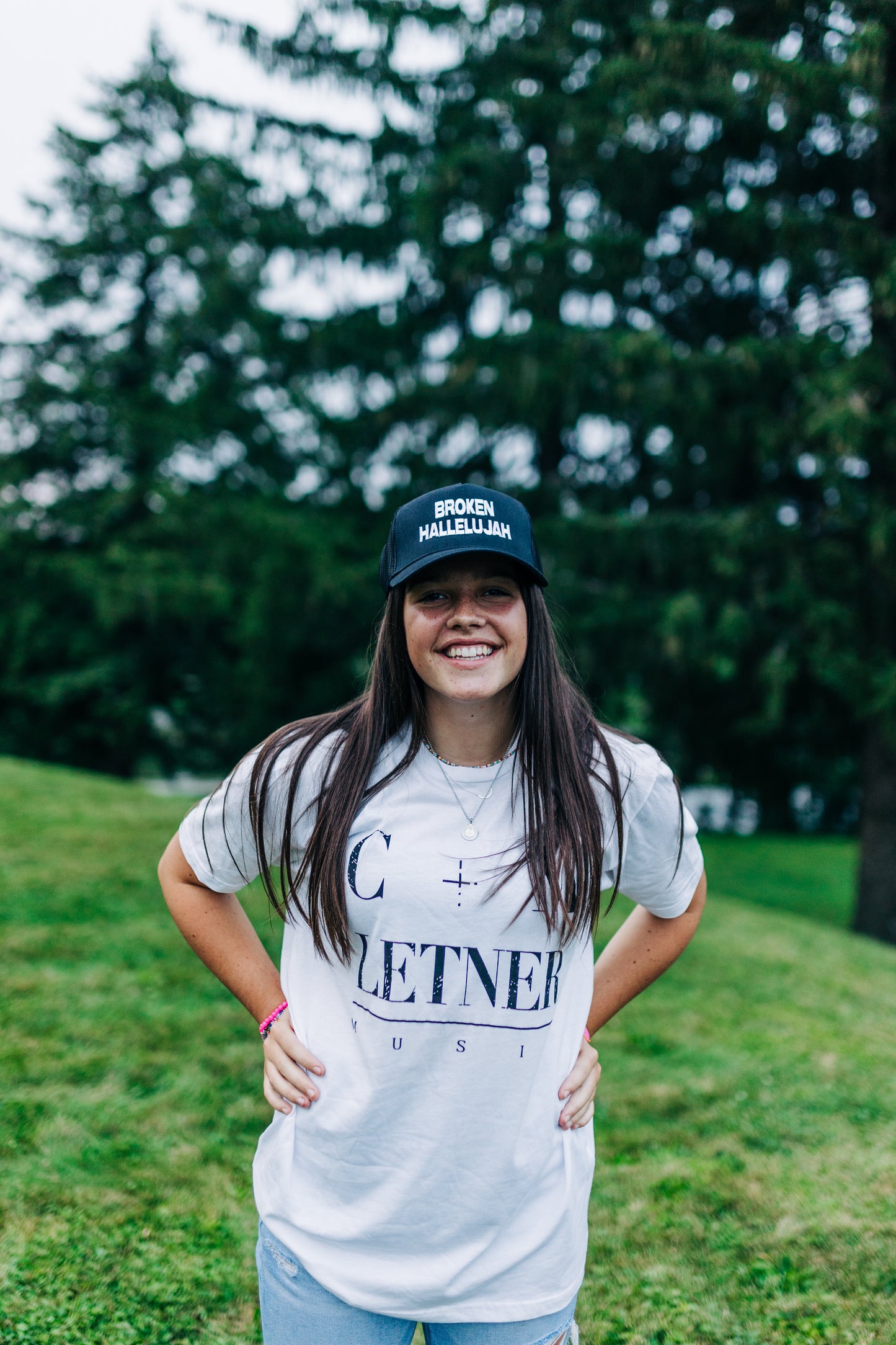 White Logo Tee