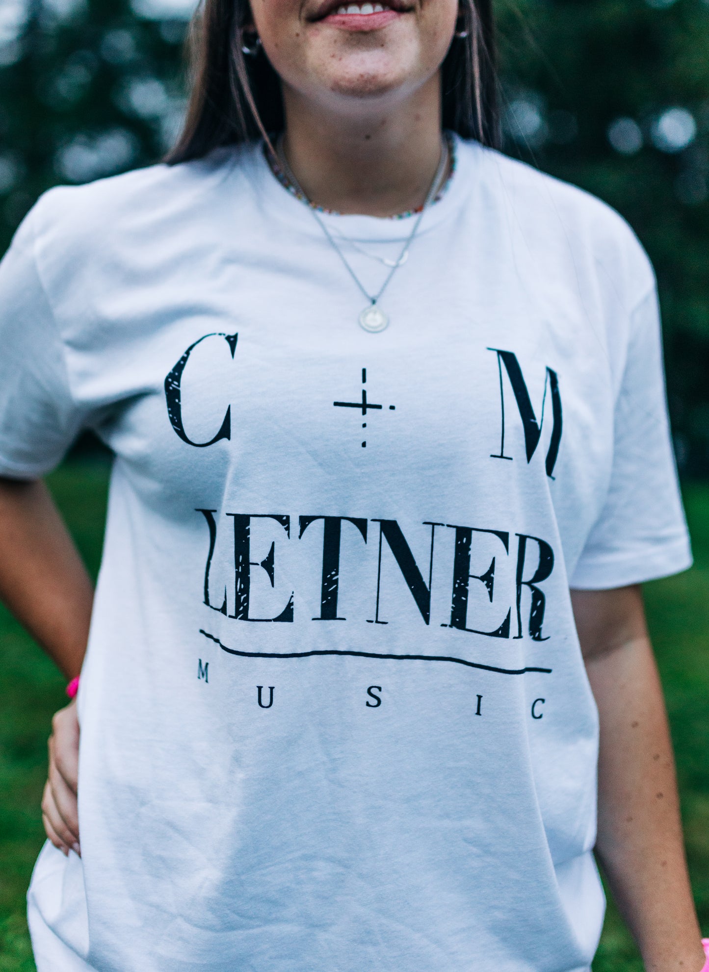 White Logo Tee